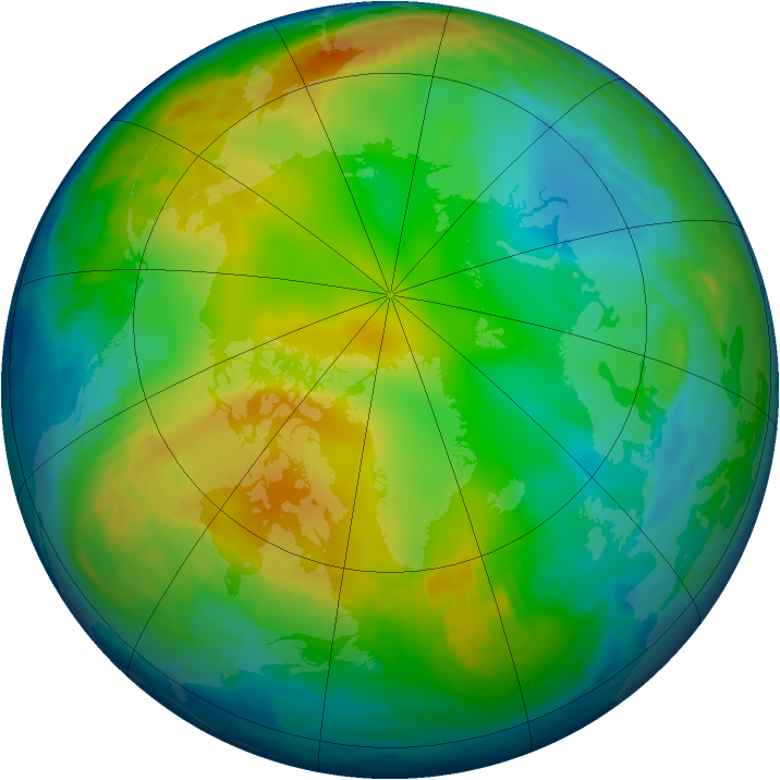 Arctic ozone map for 17 December 1996